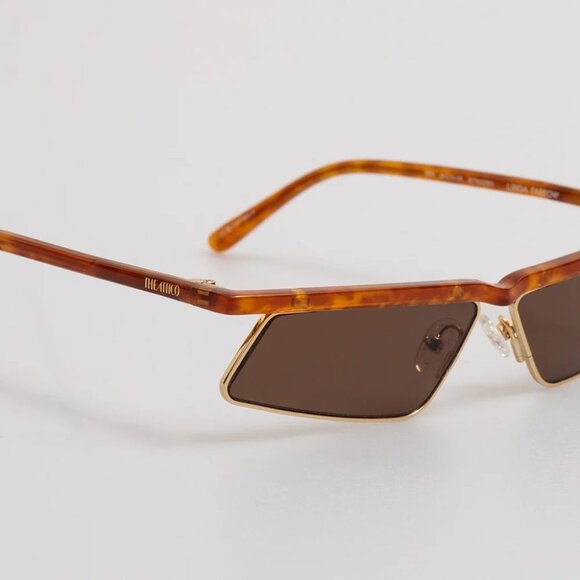 THE ATTICO Aria Sunglasses in Yellow Gold Blonde T-shell Brown New Womens Sunnie - Picture 12 of 15